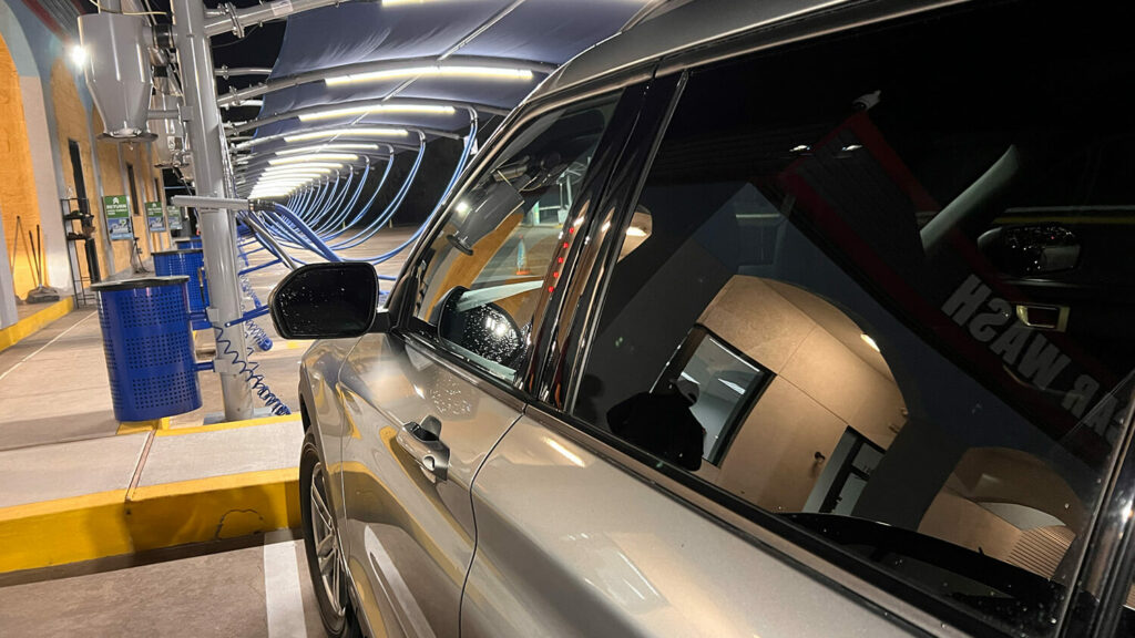 Oasis Wash Club has roomy and well lit vacuuming areas for those last-minute car washes